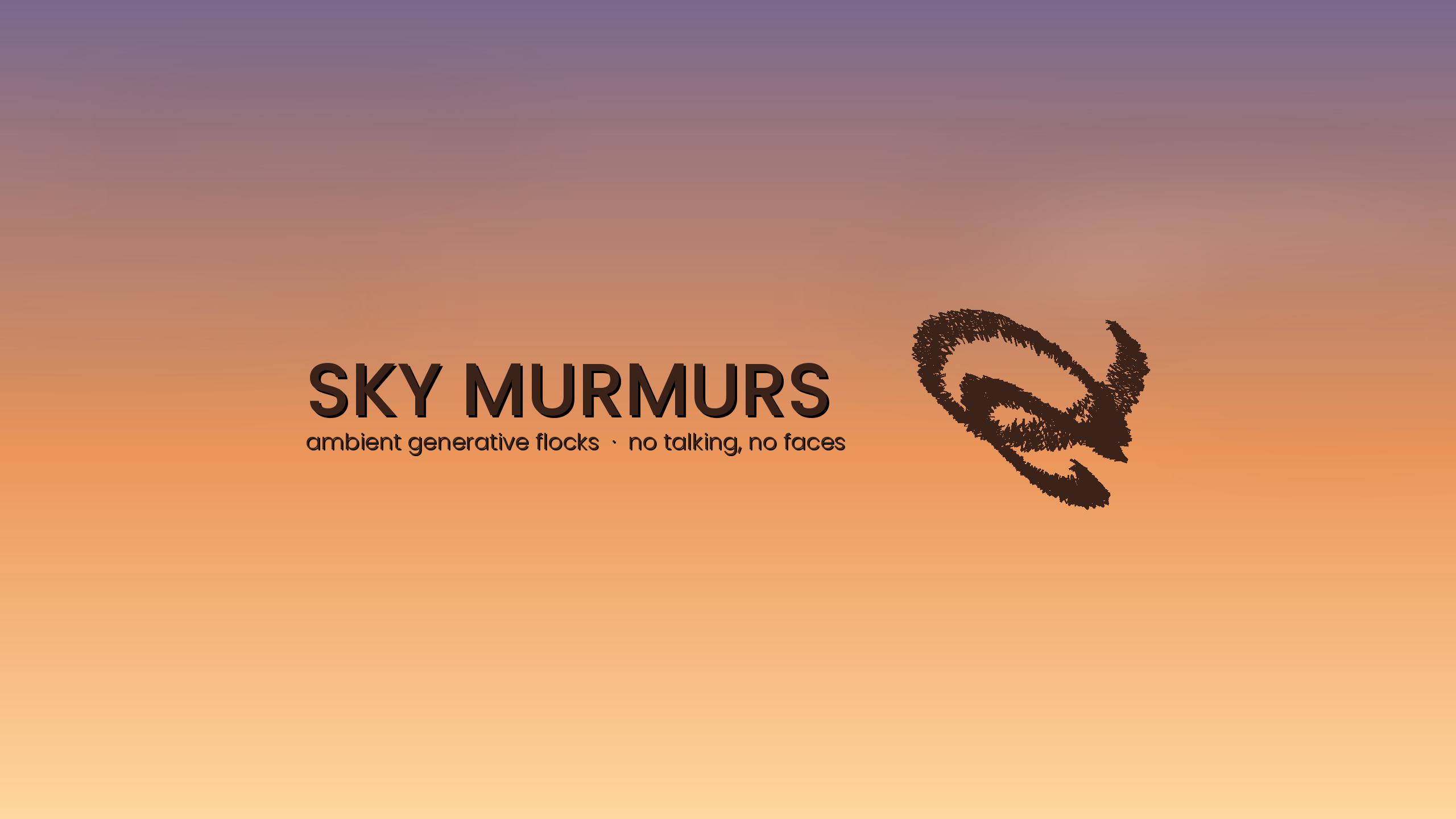 Sky Murmurs — a swirling flock of starlings forming a murmuration against a dusk sky